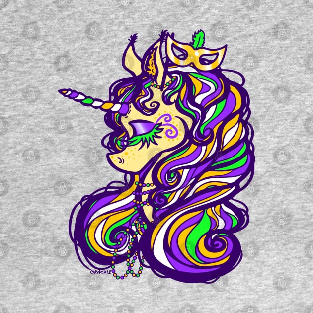 Mardi Gras Unicorn by Jan Grackle